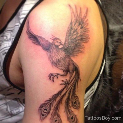 Flying Phoenix Tattoo On Shoulder-TB14032