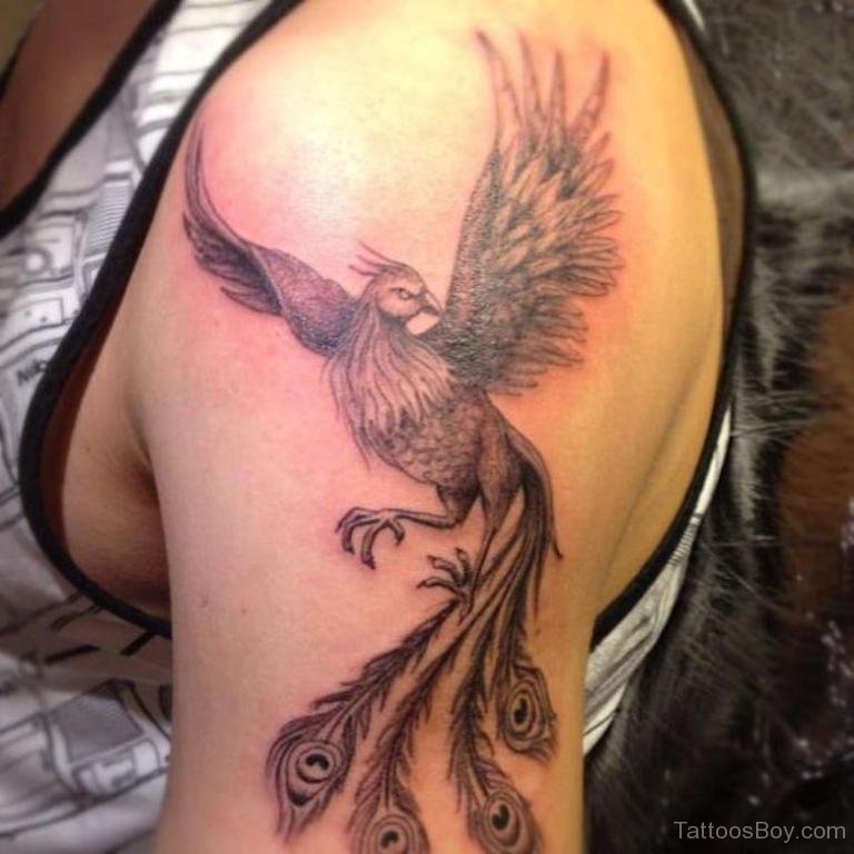 Татуировка Жар птица на плече