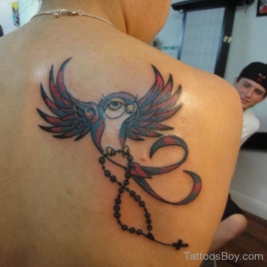 Funny Swallow Tattoo On Back-TB1431