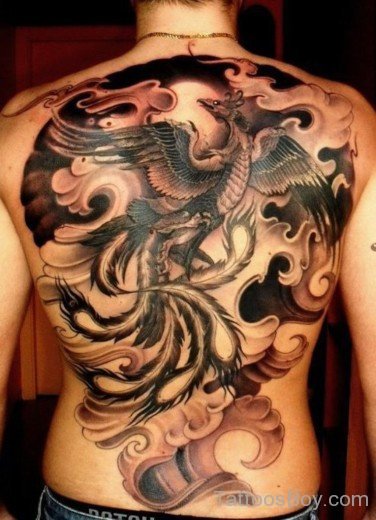 Japanese Phoenix Tattoo On Back-TB14040