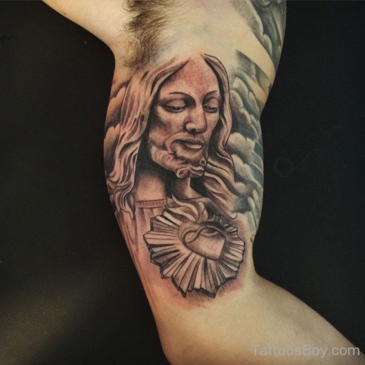 Jesus Tattoo On Bicep