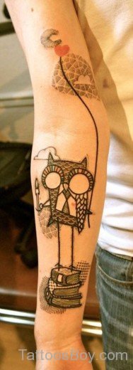 Outline Owl Tattoo