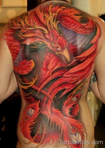 Outstanding Phoenix Tattoo On Full Back-TB14046