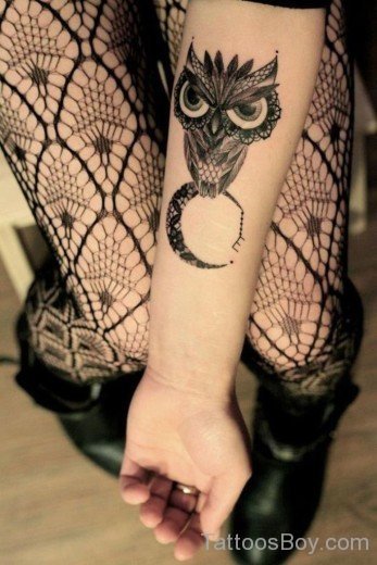 Owl Bird Tattoo On Arm