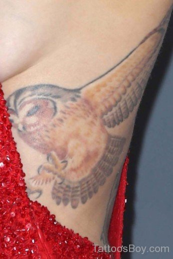 Owl Bird Tattoo On Rib