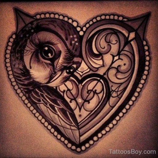 Owl Heart Tattoo