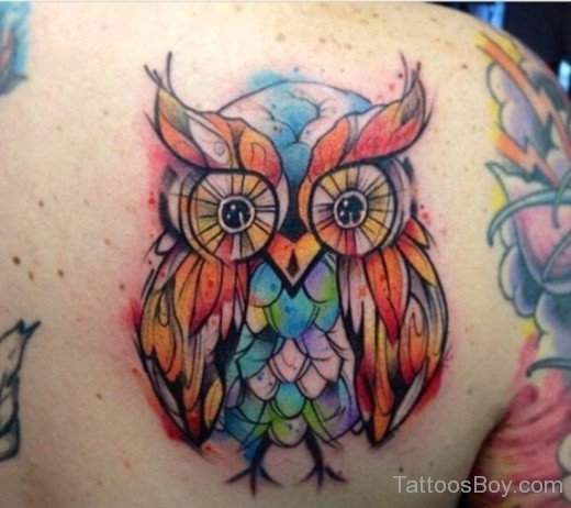 Owl Tattoo Design On Back-TB1130