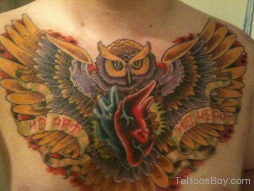 Owl Tattoo Design On Chest-TB14066