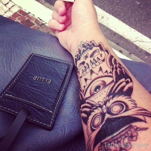 Owl Tattoo Design On Wrist 4-TB1137