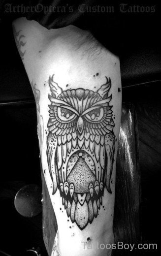 Owl Tattoo On Bicep