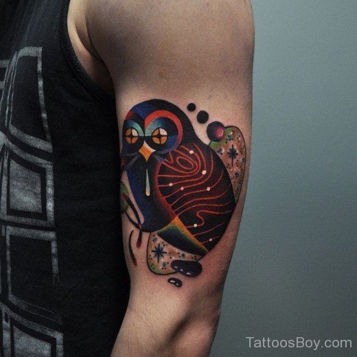 Owl Tattoo On Elbow