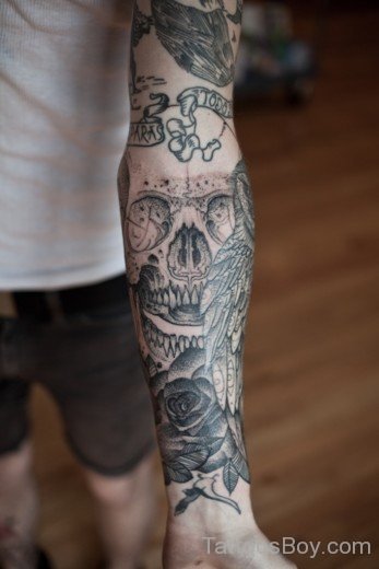 Owl Tattoo On Full Sleeve-TB1146