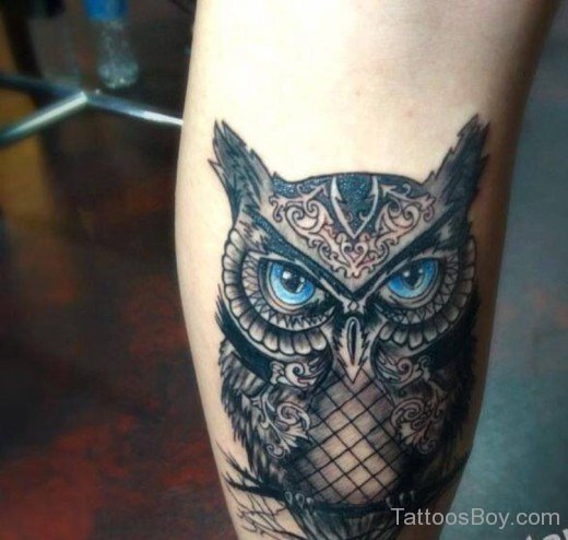 Owl Tattoo On Leg