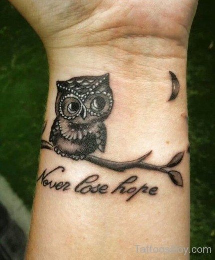 Owl Tattoo Design On Wrist