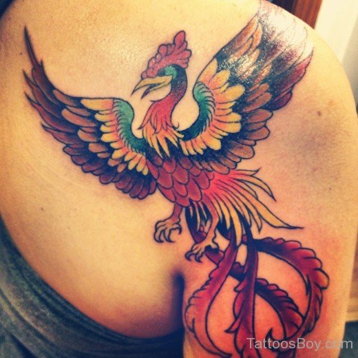 Phoenix Tattoo Design On Back-TB1073