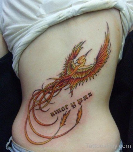Phoenix Tattoo Design On Back-TB14060