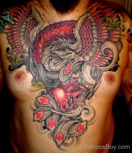 Phoenix Tattoo On Chest 