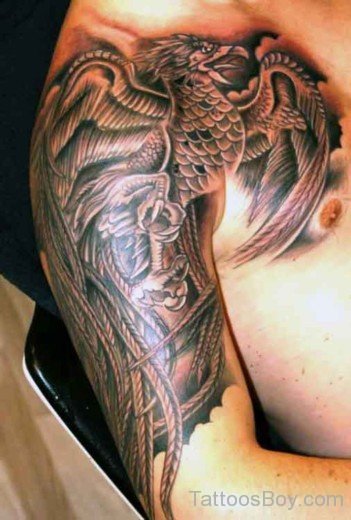 Phoenix Tattoo Design On Chest-TB14064