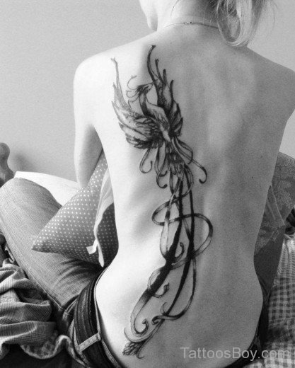 Phoenix Tattoo On Back 