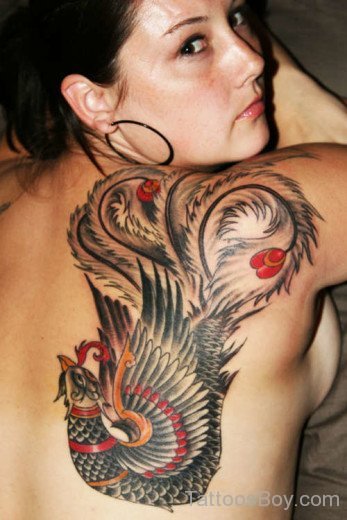 Phoenix Tattoo On Back 