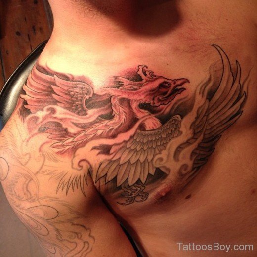 Phoenix Tattoo On Chest 