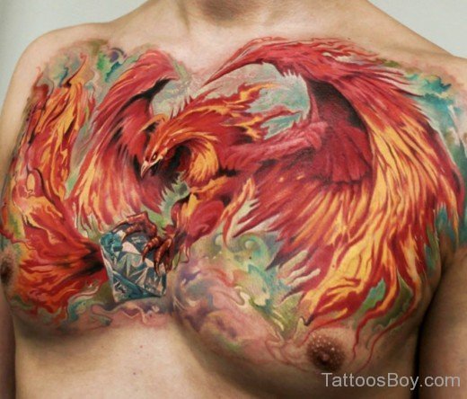 Phoenix Tattoo On Chest
