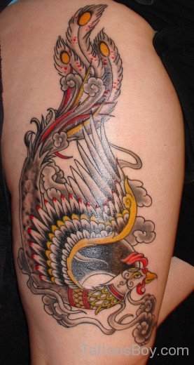 Phoenix Tattoo On Leg-TB1091