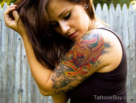 Phoenix Tattoo On Shoulder 1-TB1092