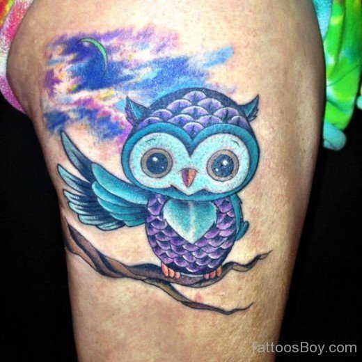 Pretty Owl Bird Tattoo