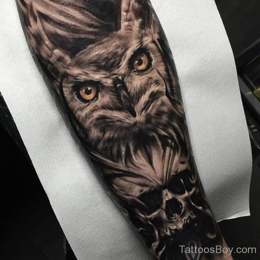 Skull And Owl Tattoo