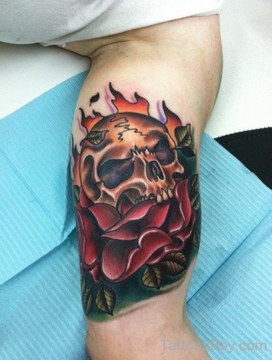 Skull Tattoo On Bicep