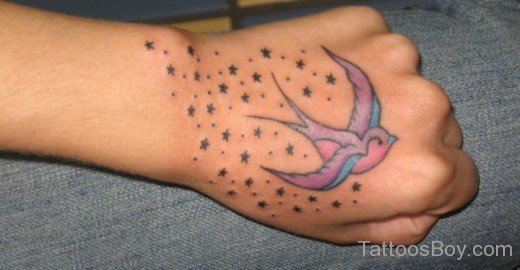 Swallow Bird Tattoo On Hand-TB14084
