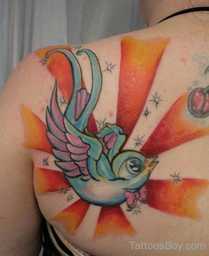Swallow Tattoo Design On Back 6-TB1448