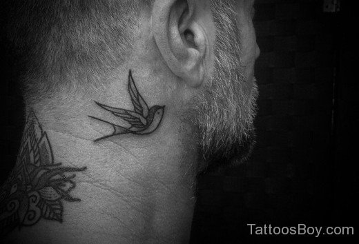 Swallow Tattoo Design On Neck-TB1458