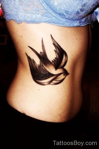 Swallow Tattoo Design On Rib-TB1460