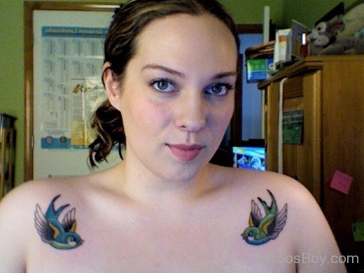 Swallow Tattoo Dessign On Shoulder-TB1466