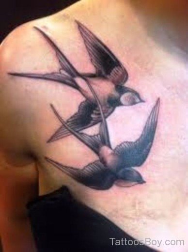 Swallow Tattoo On Chest 4-TB1471