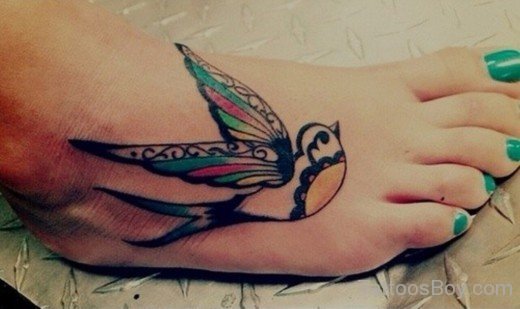 Swallow Tattoo On Foot-TB1474