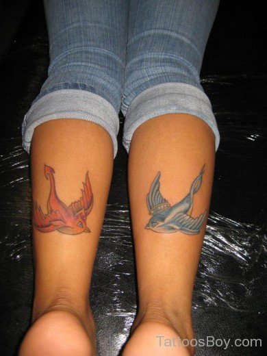 Swallow Tattoo On Legs-TB1475
