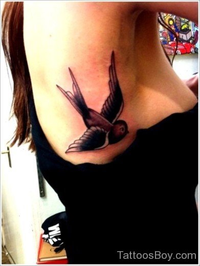 Swallow Tattoo On Rib 5-TB1476