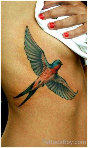 Swallow Tattoo On Rib