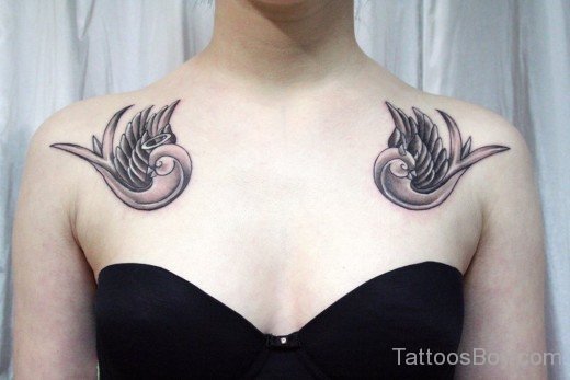 Swallow Tattoo Design On Shoulder 