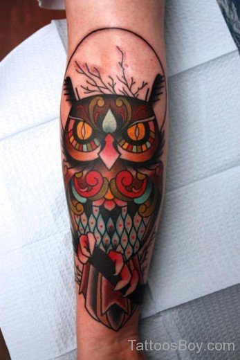 Traditional Owl Tattoo Design