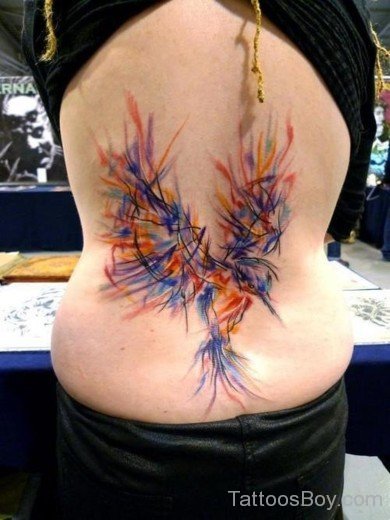 Unique Bird Tattoo On Back