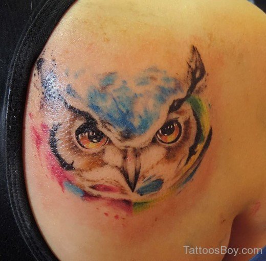 Watercolor Owl Tattoo