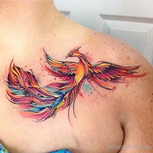 Watercolor Phoenix Tattoo-TB14098