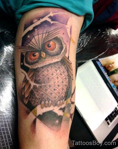 Owl Tattoo On Bicep