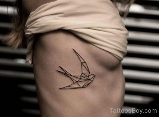 Wonderful Swallow Tattoo On Rib-TB1484