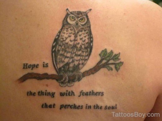 Wording And Owl Tattoo-TB14100