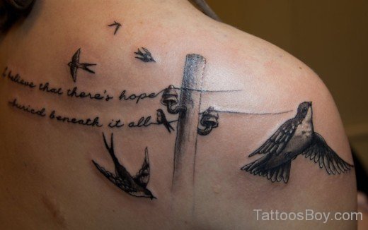 Wording And Swallow Tattoo-TB1486